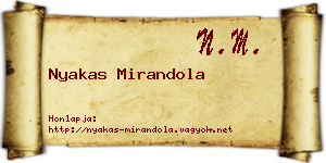 Nyakas Mirandola névjegykártya